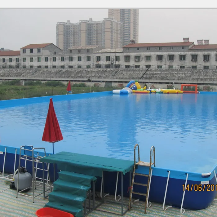 
Best inflatable water slide water park swimming pool above ground mental frame 