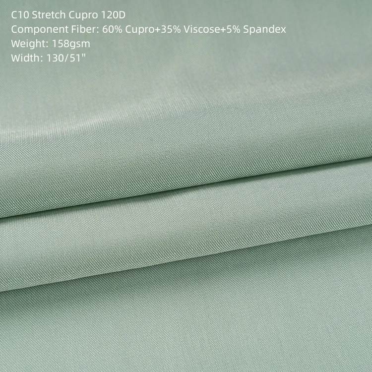 C10 Stretch Cupro Material Solid Color Bemberg Fashion Fabric For dress, shirt, skirt, casual clothing, evening dress