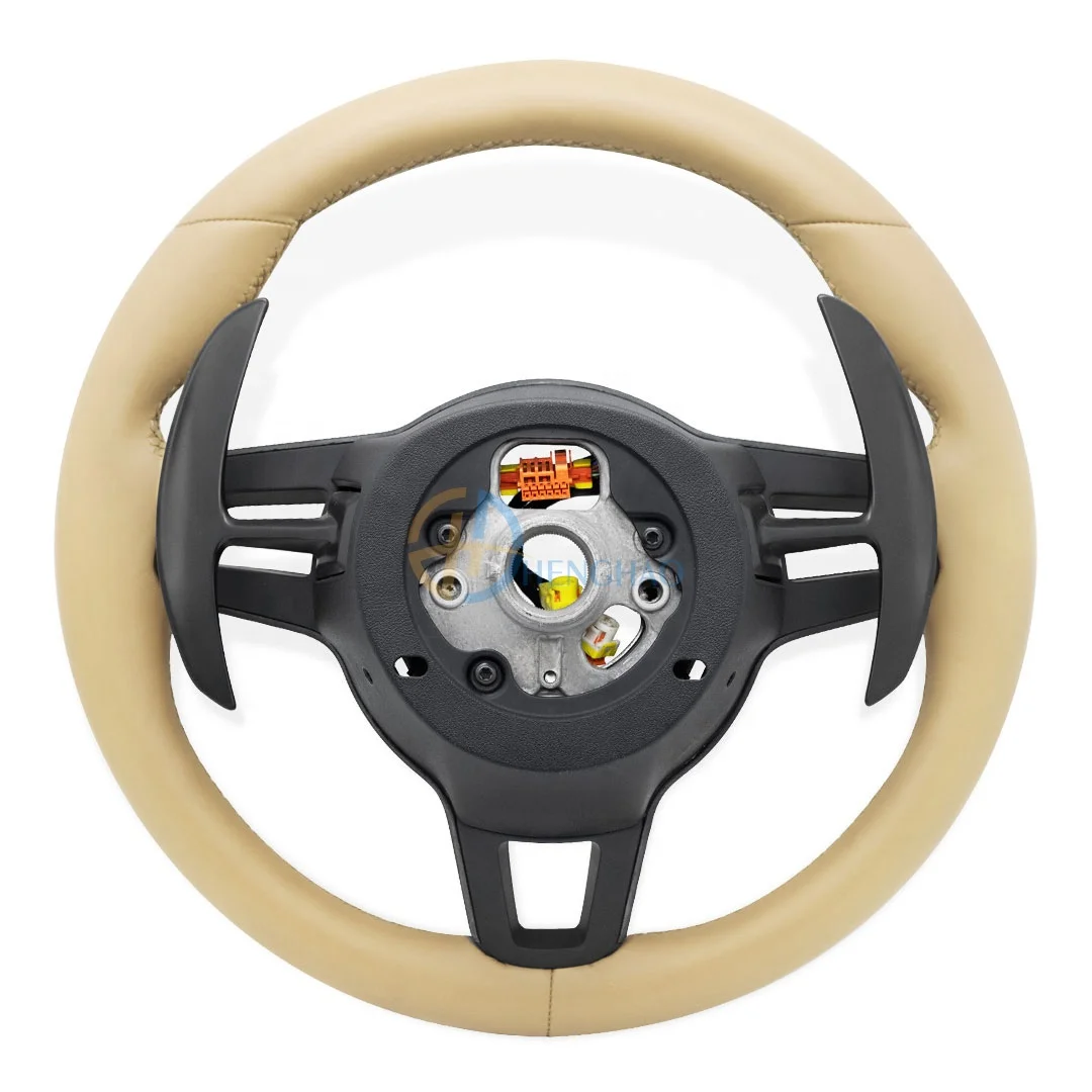 Factory Wholesale Price Leather Steering Wheel For Porsche Cayenne Macan Cayman Boxster 718 991 911 Panamera Upgrade