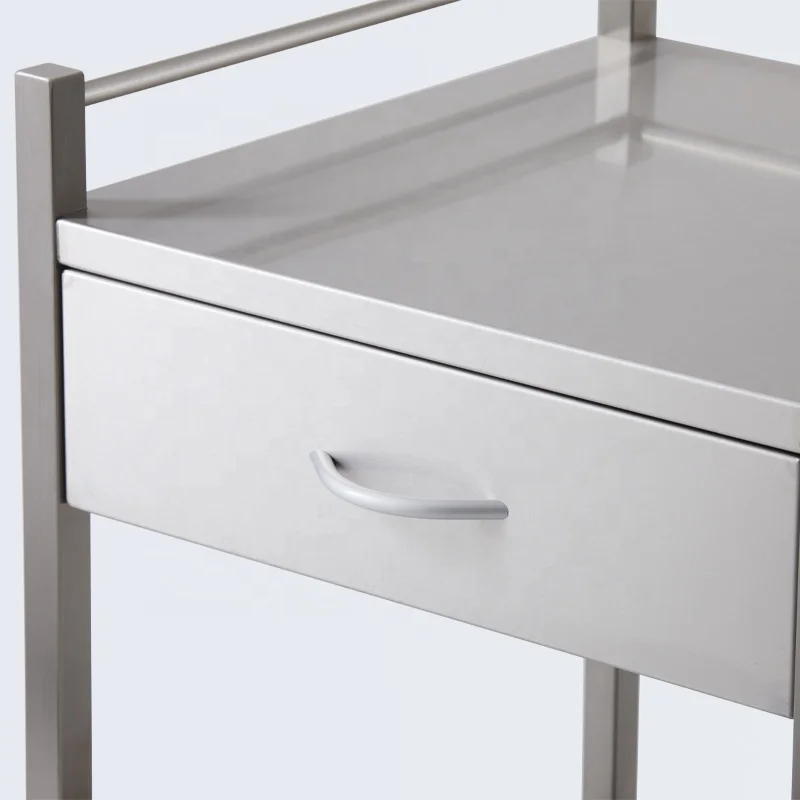 Meditroll MT01 Commercial Strong Frame 2 Tier Stainless Steel Trolley for Clinic