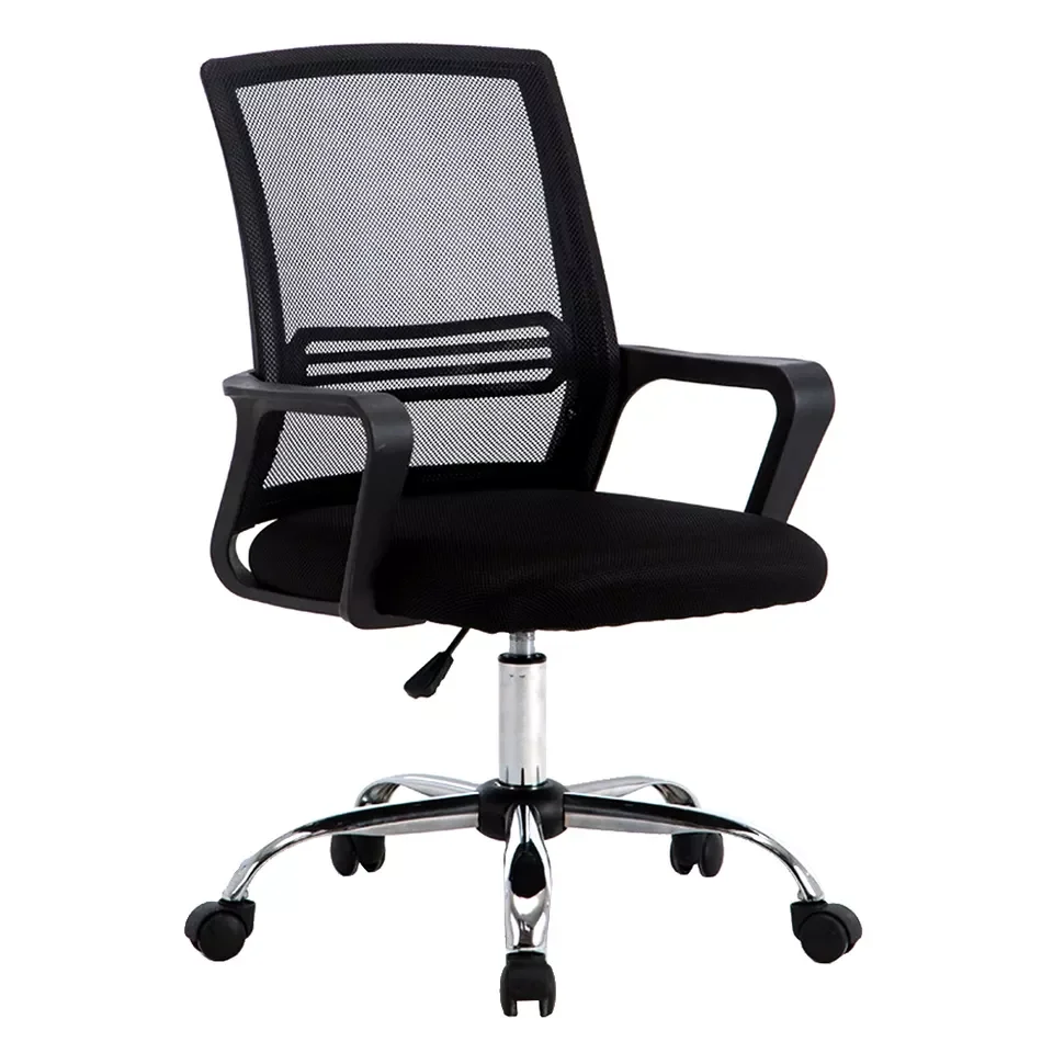 Modern Hot Sale in Market Fixed Armrest Home Office Desk Black PU Leather and Fabric Swivel Racing Gaming Chair