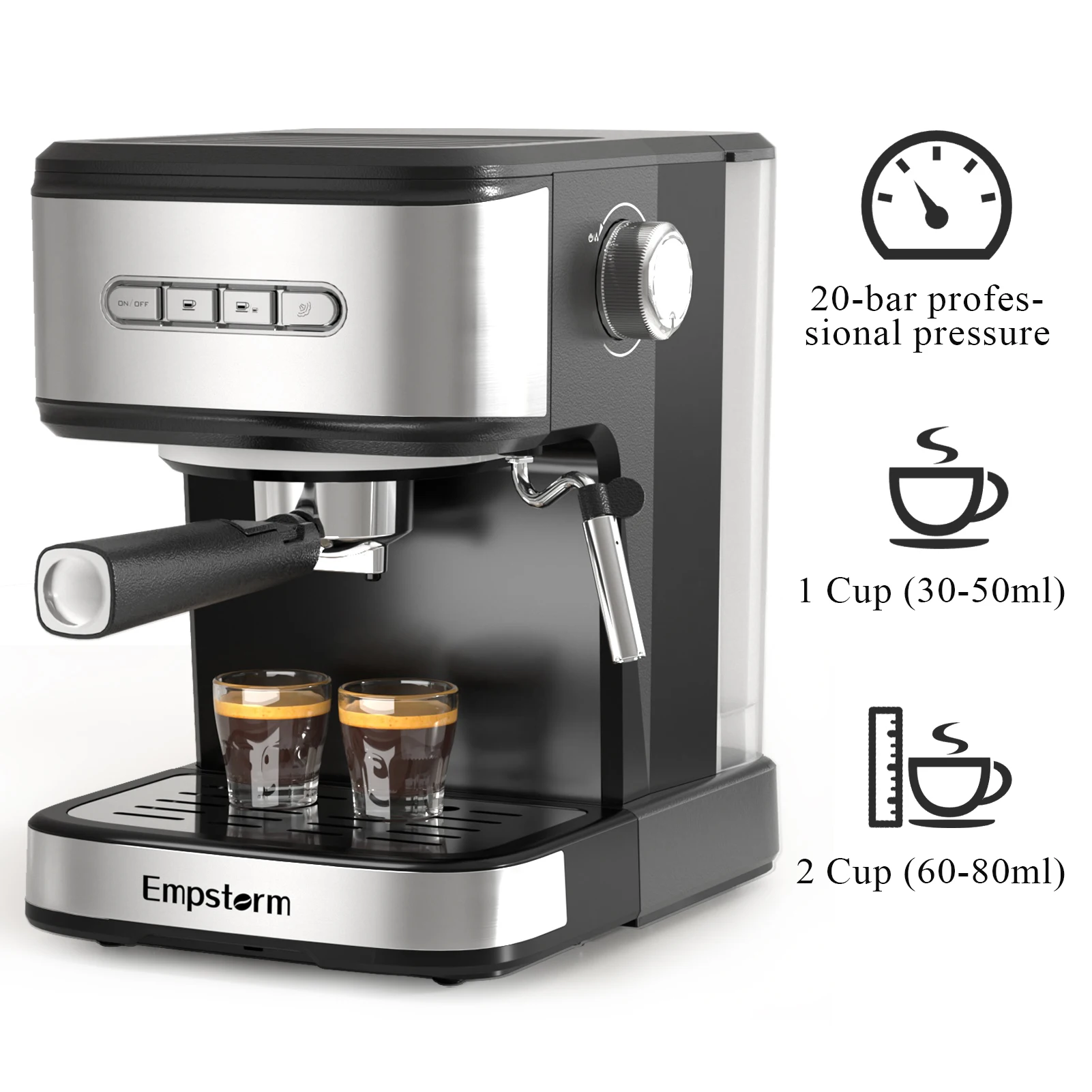 Empstorm 01E  Low Noise 20Bar Pump Pressure Manual Coffee Brewing Easy and Convenient Capsule Coffee Machine for Home Use