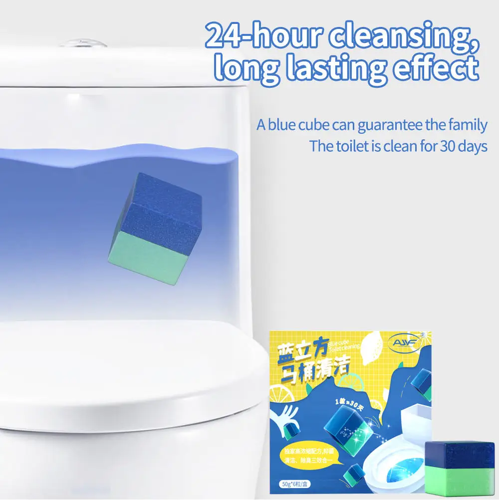 Customized Brand 2-in-1 Fresh Scented Solid Toilet Cleaner Block In-Tank Toilet Cleaner Duo-Cubes