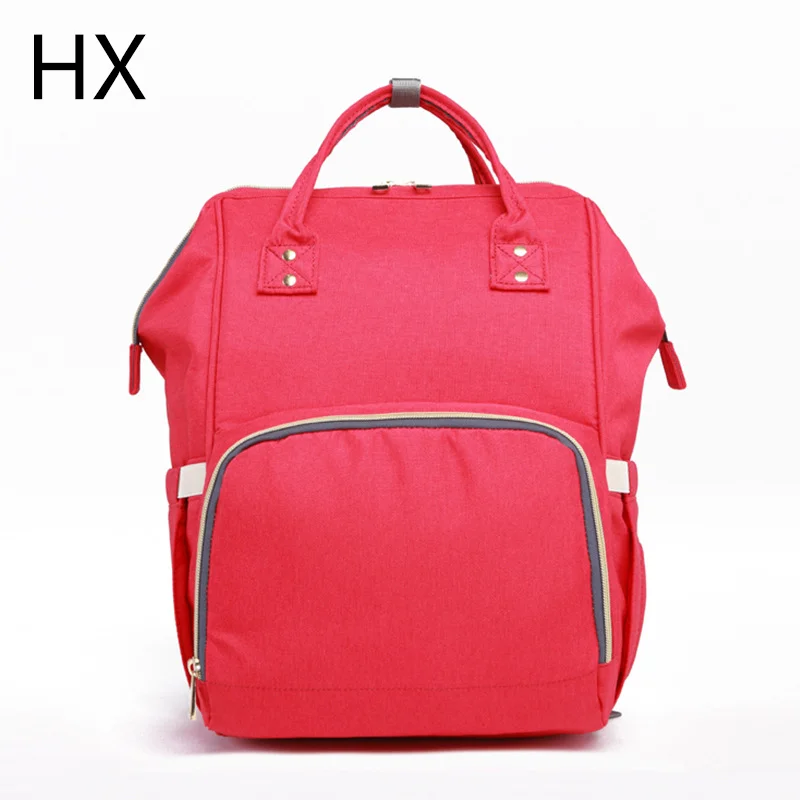 Mother Baby Diaper Bag OEM Customize Multi Function Gray Backpack Waterproof Print Cotton Logo Style Time Good Packing Pattern