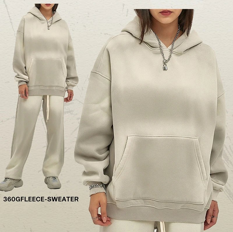 Unisex Blank Fleece 100% Cotton Heavyweight Pullover Hoodie Baggy Thick Hoodies Sweatshirt Sportswear