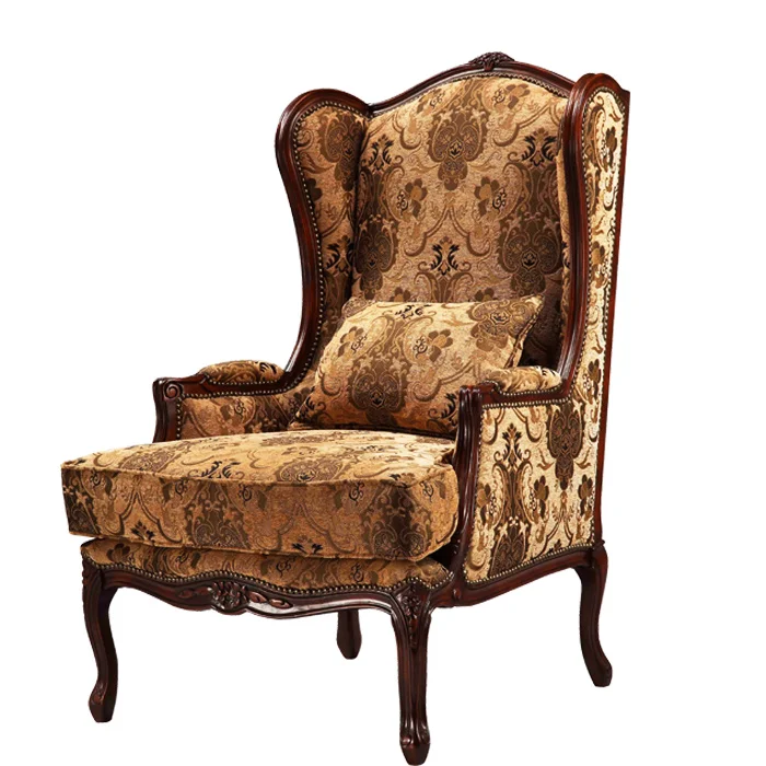 Custom Fabric Leisure Chair Luxury Accent Wood Frame Luxury Living Room Chairs Royal Chairs For Living Room Furniture