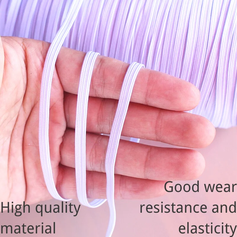 0.5CM Elastic Band White Crochet Face Mask Earloop Elastic Band Earloops for Mask flat mask ear loops knit elastic band rope