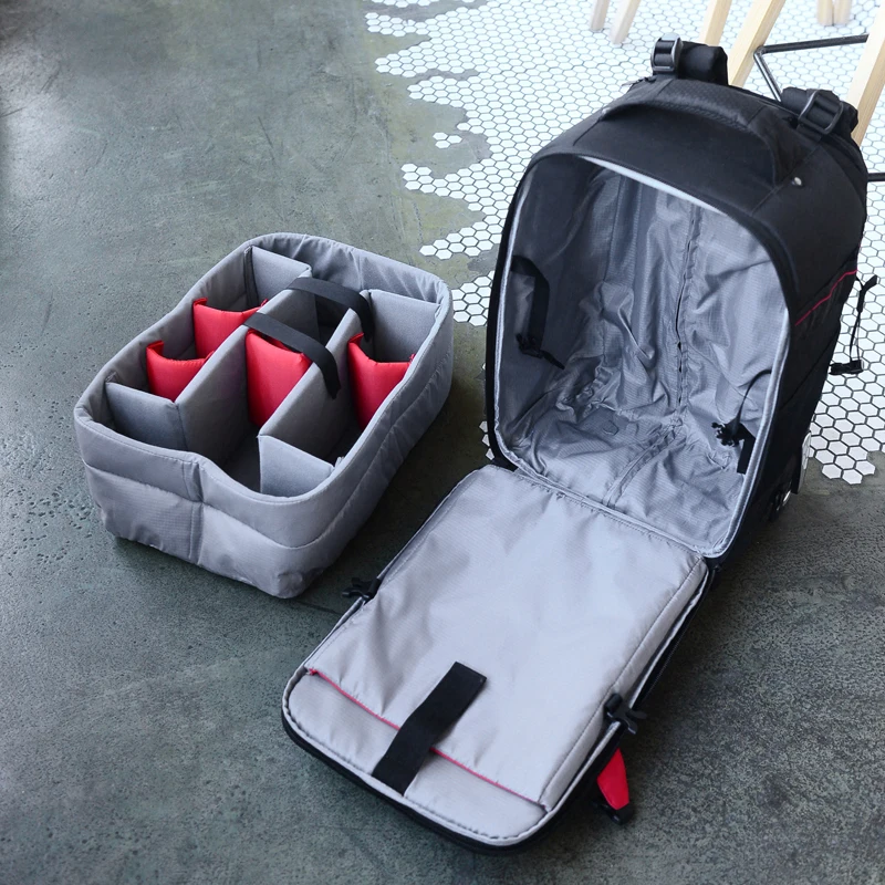 Soudelor new design fashion best trolley camera bag backpack with wheels for travel