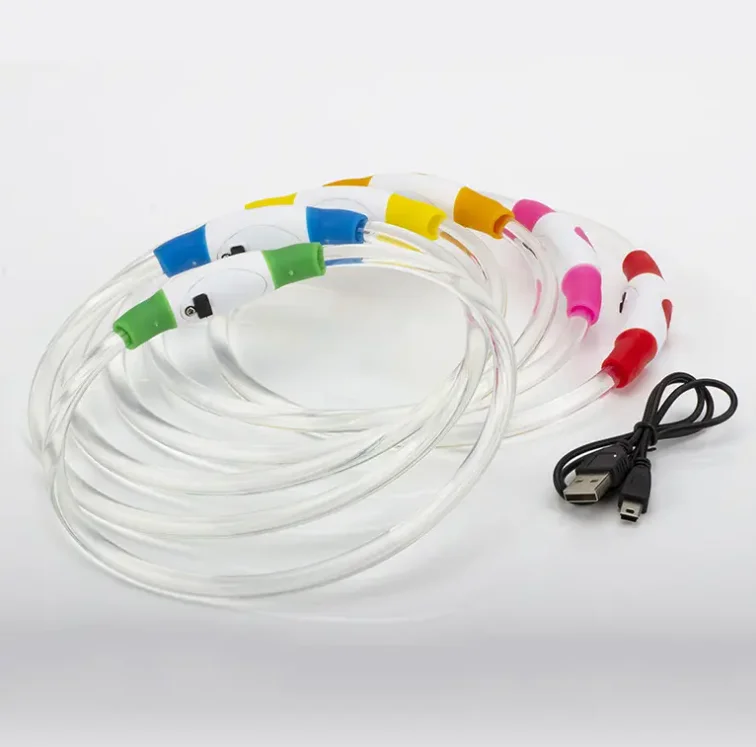 2024 New Usb rechargeable LED illuminates dog pet collar Personalized collar customized dog products