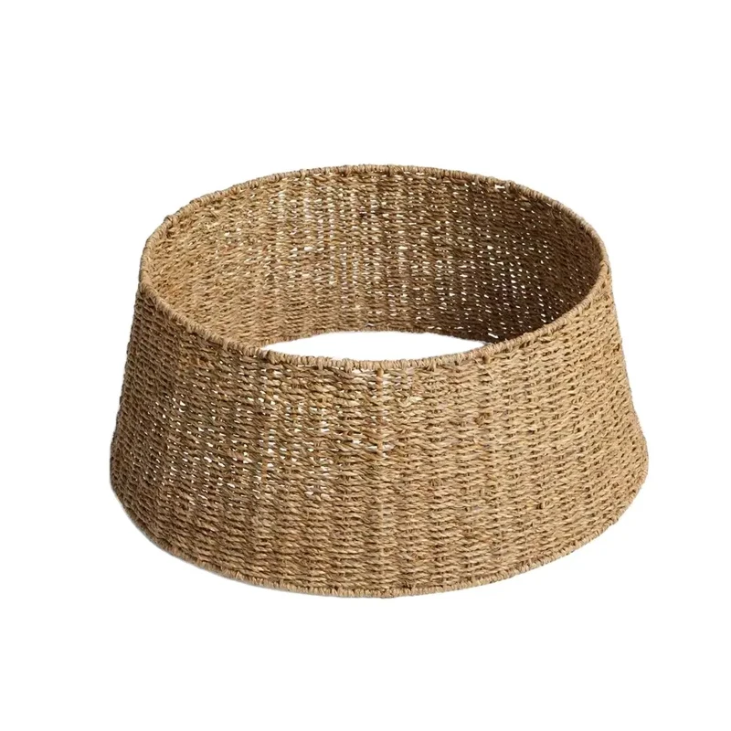 Folding Home Xmas Wicker Tree Baskets willow tree skirts decorations Natural Seagrass Christmas Tree Collar Skirt