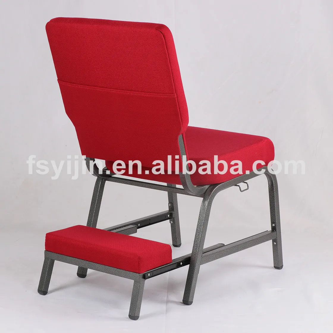 Navy blue high quality interlocking padded church chair with