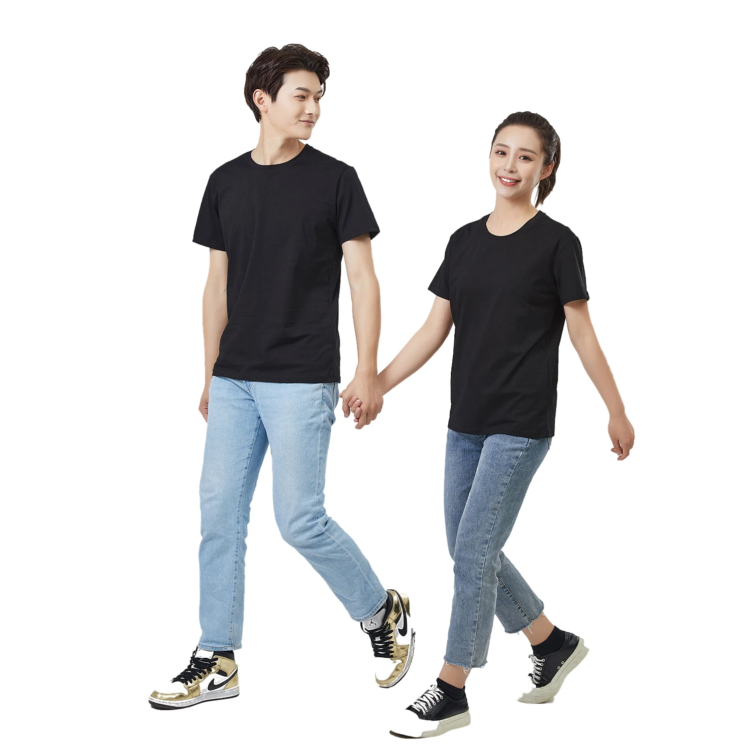 100% cotton comfortable short sleeve T-shirt Couple travel group Team Work Group T-shirt Custom logo