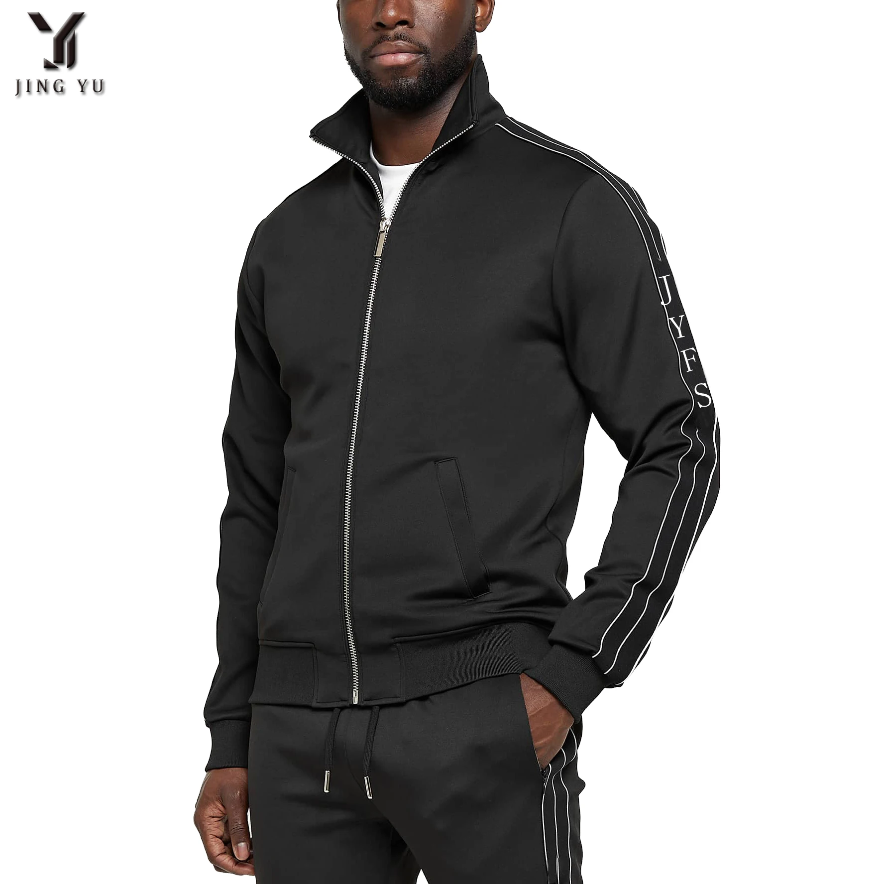 design your own high quality casual wholesale fashion man gym wear black men sports jacket