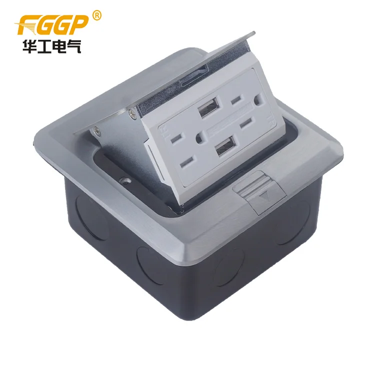 high quality  silver ebay amazon  US Au TR  waterproof factory supply GCC certificate pop up floor outlet  mounted socket box
