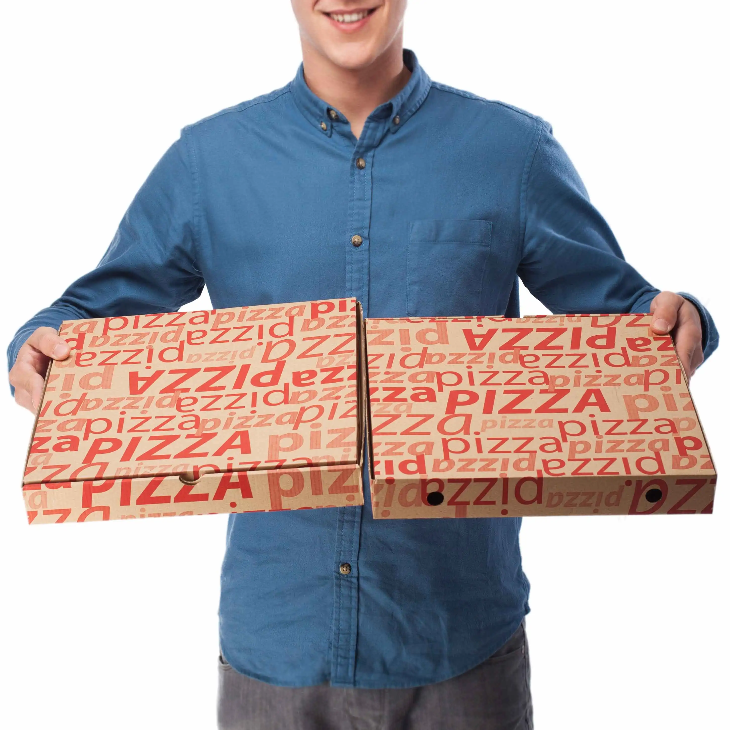 6/7/8/9/10/11/12/13 inch Flute Corrugated Custom Printed Food Packaging italian Pizza Box