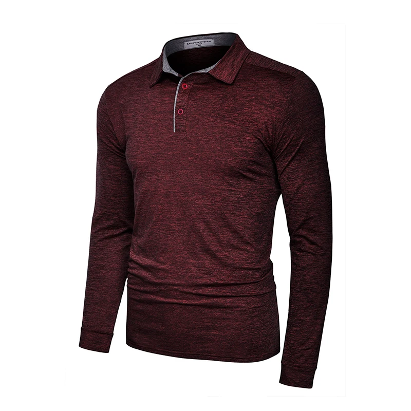 Custom logo and label daily casual style plain office business formal long sleeve polo shirts for men hot sale new style