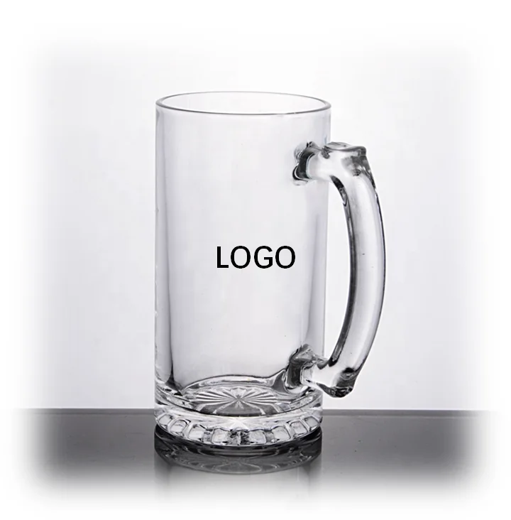 Accept Customized Logo Wholesale 380ml Rock Beer Mug 12OZ Craft Beer Glass With Handle wine cup glass