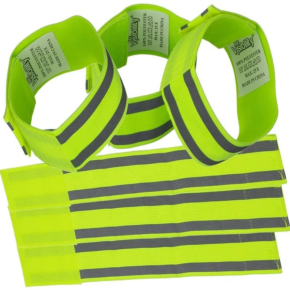 
Reflective Bands 6x. High Visibility Reflective Running Gear for Men, Women, Kids, Dog. Silver Reflector Tape Straps for Runners 