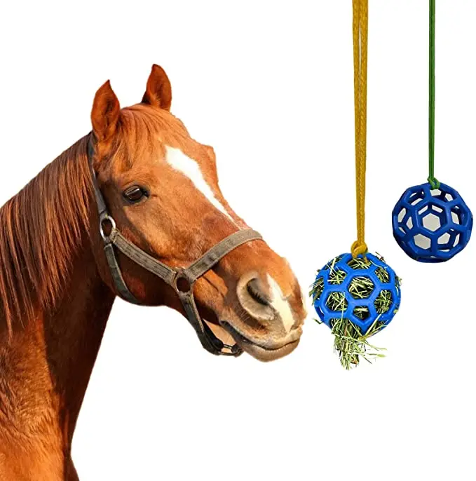 Horse Ball Toy Horse Treat Ball Hay Feeder Toy Hanging Feeding Toy for Horse Goat Sheep Relieve Stress and Boredom
