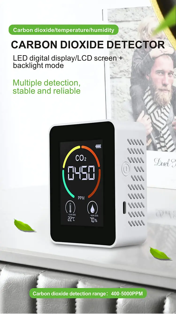 Factory Price Wholesale Carbon Dioxide Detector Desktop Temperature Humidity Air Co2 Meter Gas Monitor Measurement Device