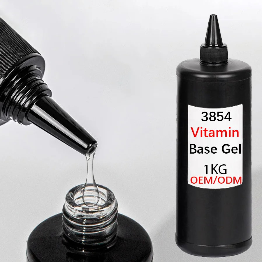 EU US Standard PRO Uv Gel 1Kg Rubber Base Coat Gel High Quality Vitamin E Vegan Clear OEM ODM Base Coat Gel for Nails