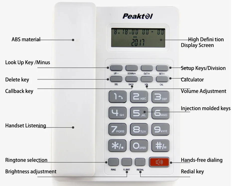 Factory Direct High Quality Guest Room Telephone with Caller ID Hot-Selling Desktop Landline for Hotels