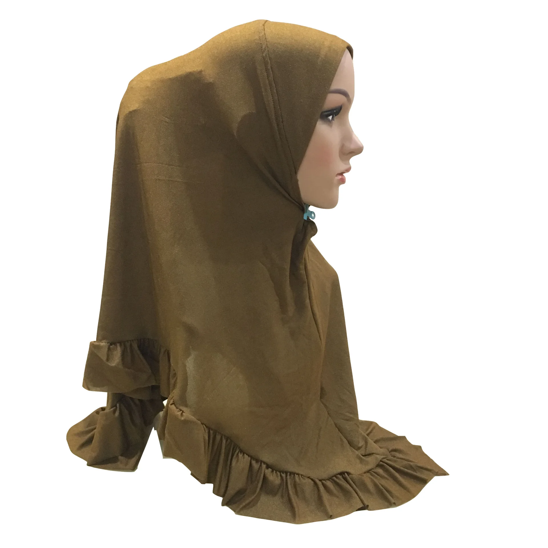 2020 new design one piece pull on muslim hijab with crinkle borders amira instant hijab islamic scarf XDH094