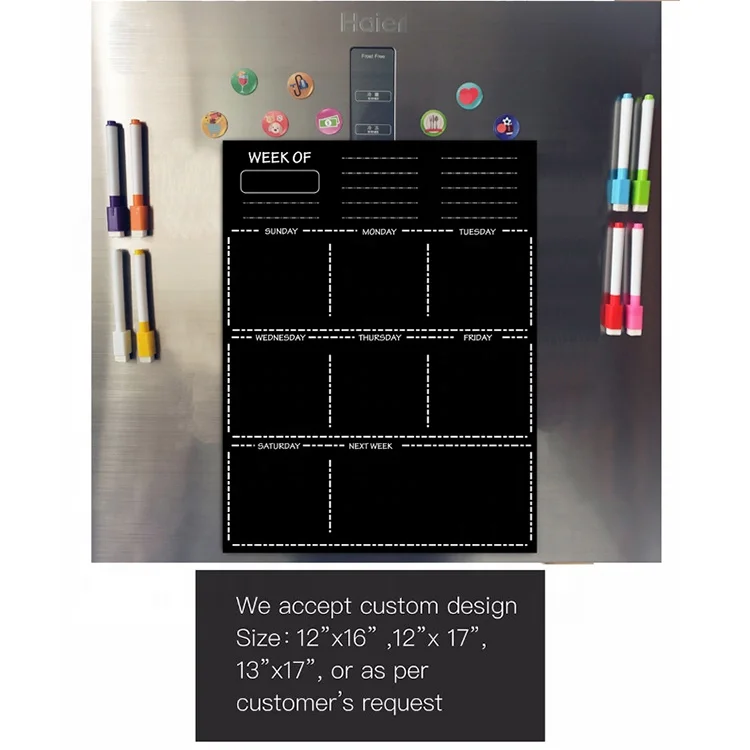 Пользовательский влажный стираемый Магнитный органайзер для холодильника