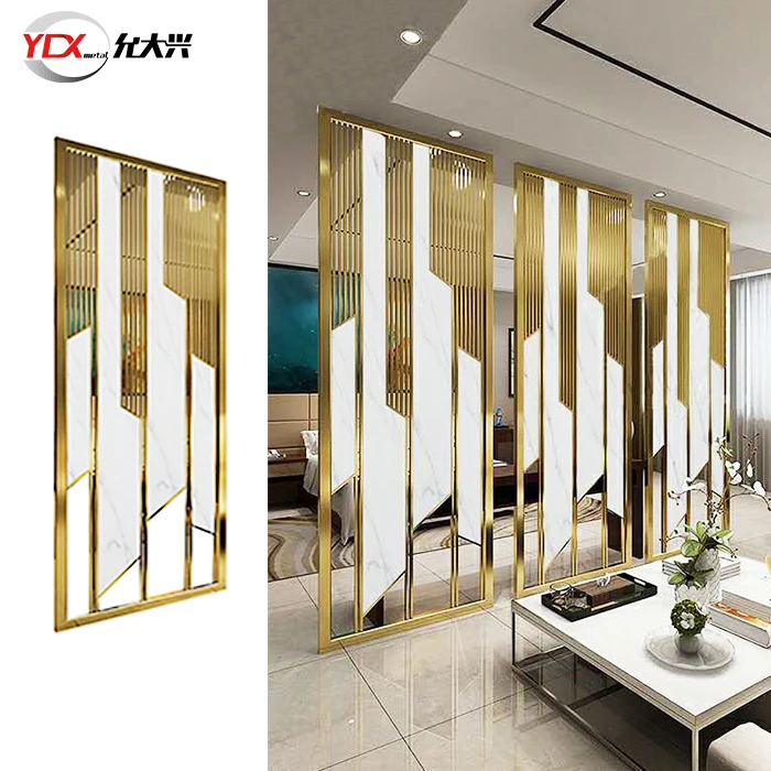 
YDX Home Interior Hotel Decorative Room Divider Modern Partition 304 Stainless Steel Laser Cut Screen Divider 