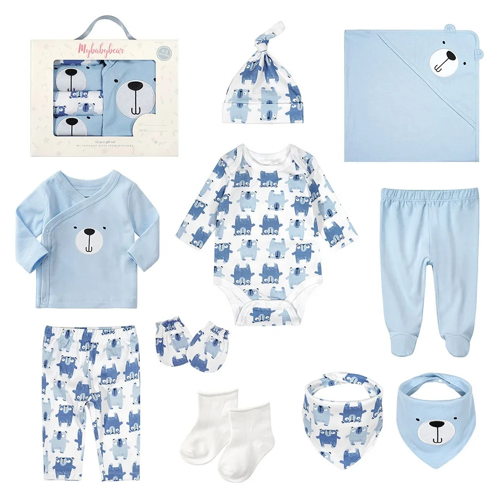 Wholesale 10pcs Baby Sleepwear Gift Package Newborn Clothes Baby Gift 100% Cotton Baby Shower Gift Set Box