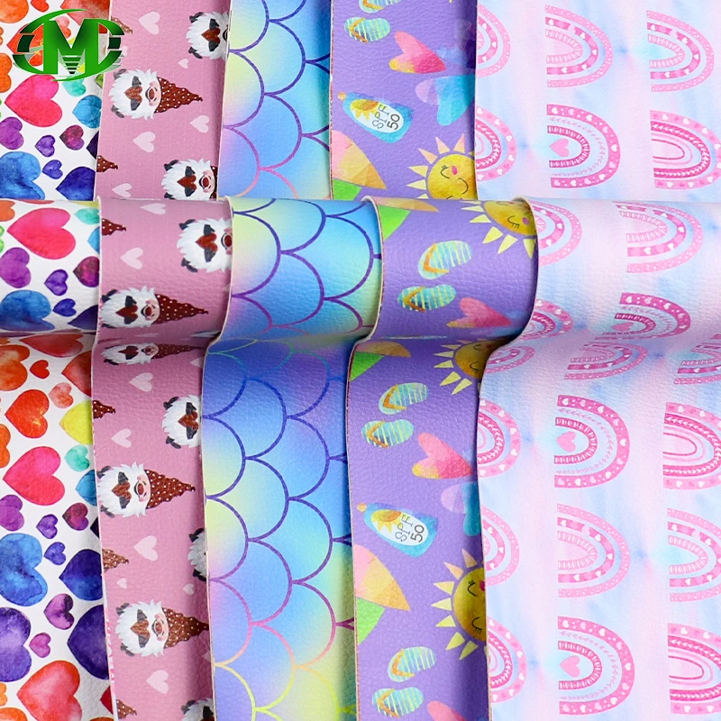 MUSA No MOQ 8x11'  Per Sheet Custom Printed Leather Vinyl For Bows