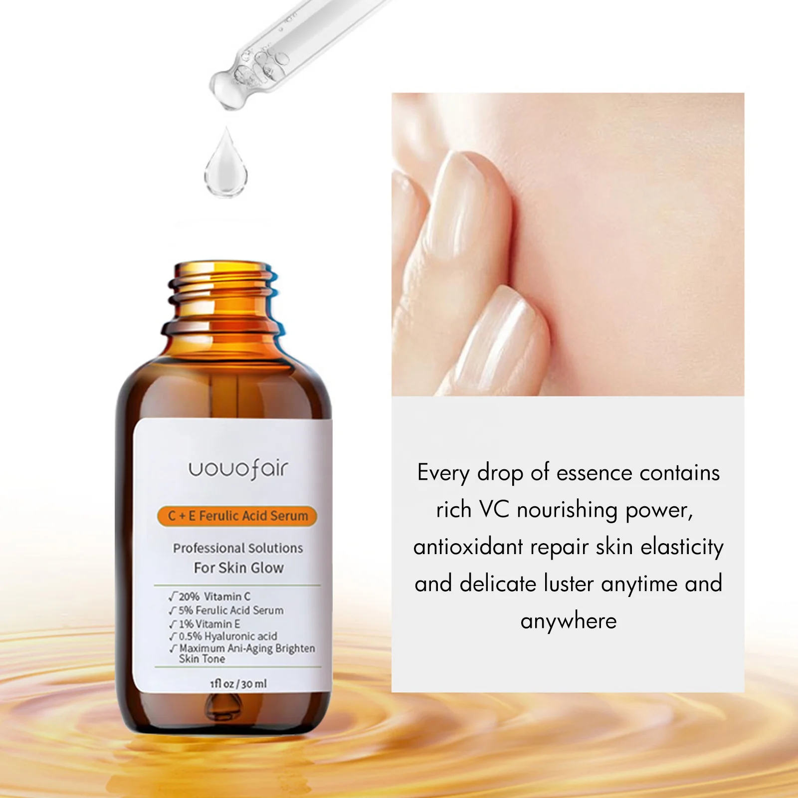 Anti Aging Azelaic Acid Serum 20% Ferulic 5% Face Serum Vitamin C+E Hyaluronic Azelaic Acid Facial Serum