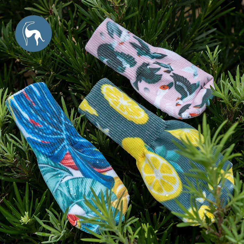 Custom Socks Anti Slip Pet Dog Socks with Adjustable Strap and Rubber Sole  360 print dog socks
