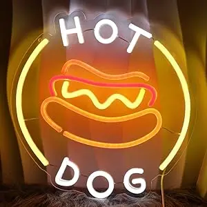 Burger Beer Hot Dog Chicken Cheers Neon Light Sign LED Light Wall Decor Gift for Bedroom Game Room Man Cave Bar Party