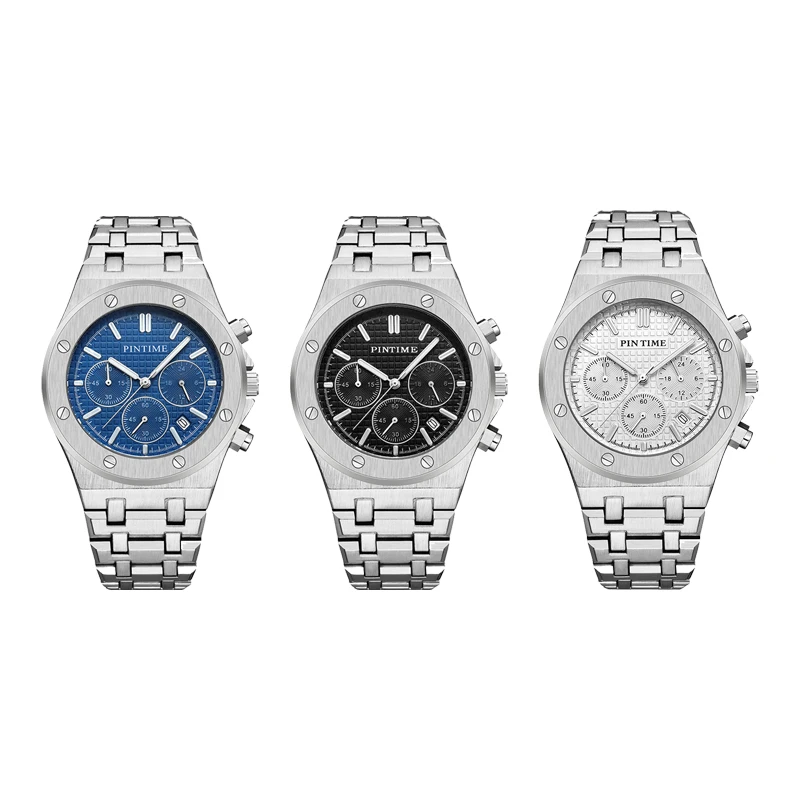 2022 luxury japan movt quartz watch stainless steel back mens APP watch best quality gold watch OEM/ODM