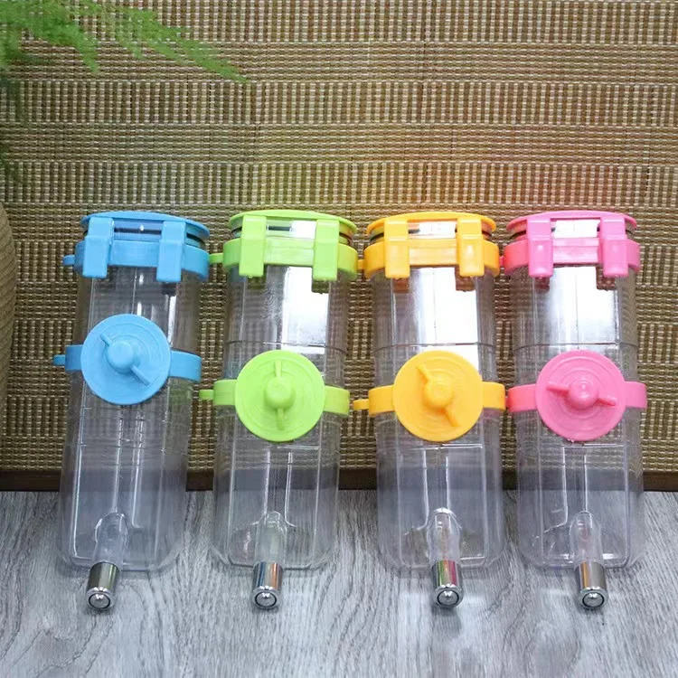 6 Angle body stainless steel bottle spout wall cage fence hook hanging Pet licking refill bottle
