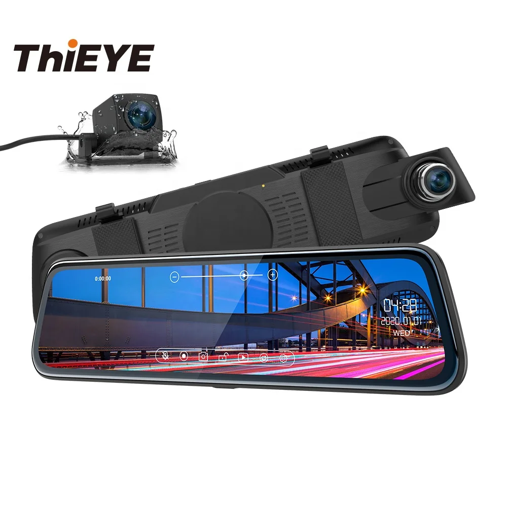  Зеркало-видеорегистратор ThiEYE CarView 2 10 дюймов два объектива Full HD