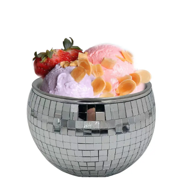 Disco Ball KTV Mirror Frosting Bowl Round Glass Ice Bucket Wine Cooler Parties Shining Champagne Decorative Pattern