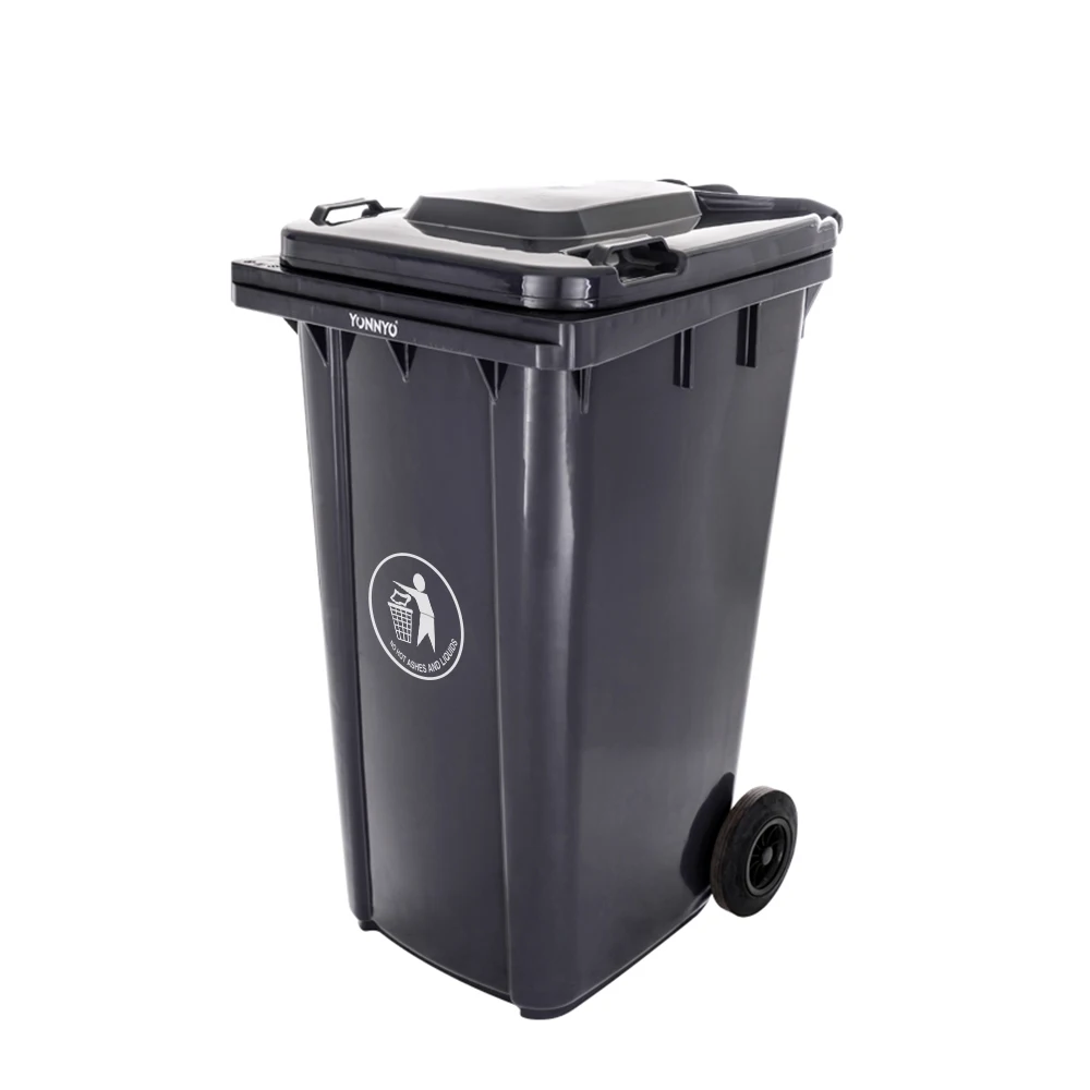 Industrial outdoor road side street garbage can 240l plastic dustbin