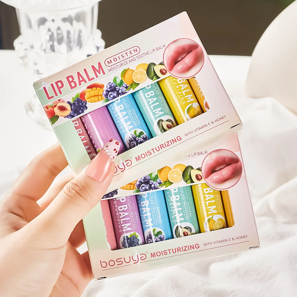 Chapstick With Honey Apple Coconut Private Label Oem Custom 6 Fruit Shea Butter Natural Organic Moisturizing Lip Balm Stick Set
