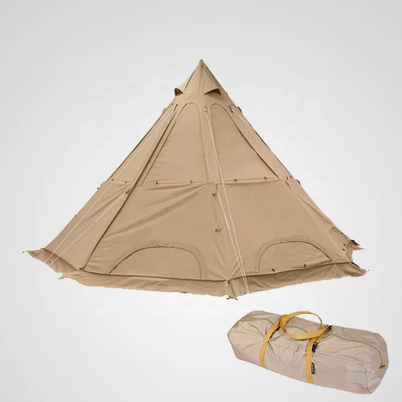 Luxury Glamping Pyramid Tent Indian Style Canvas Tent with Oxford Fabric for Outdoor Adventures