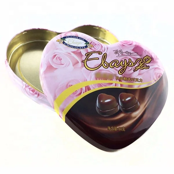 Heart Shaped Metal Gift Candy Chocolate Boxes Case Tin Cans Containers with Lid for Wedding Bridal Party Favor Treat Box
