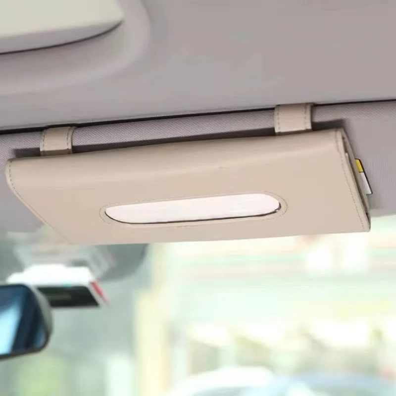 Ready Ship Leather Car Tissue Paper Holder Hanging Tissue Box Car Tissue Holder for Car