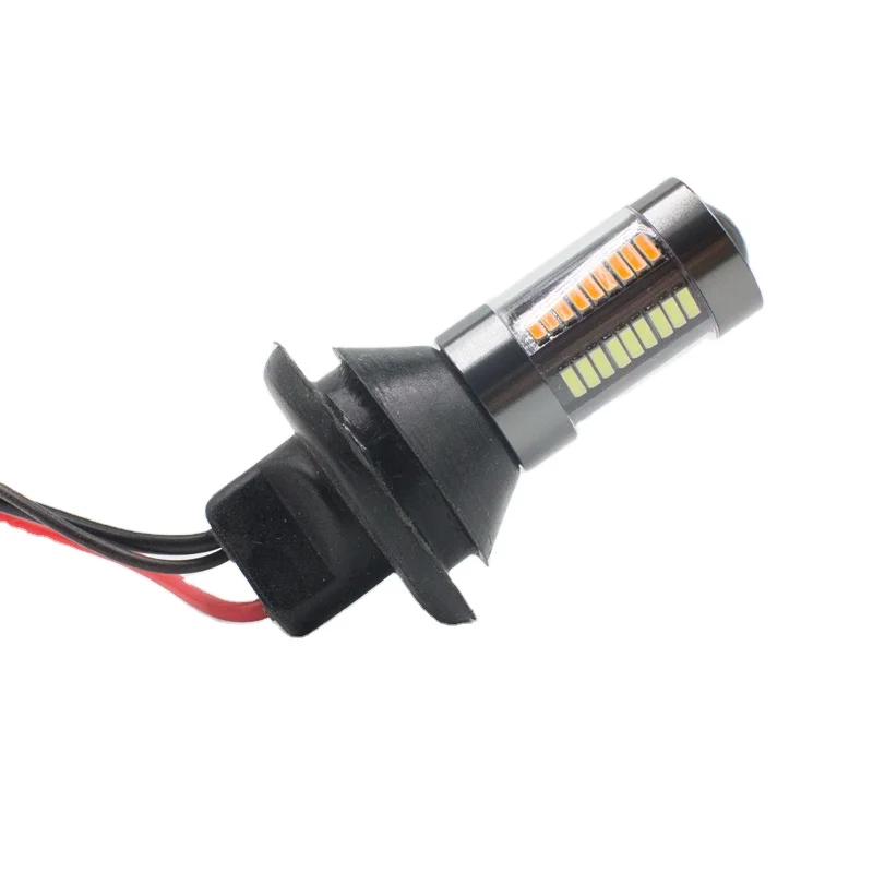 Canbus No Error 1156 BA15S 66 SMD Dual Color Switchback LED Turn Signal Light Bulbs Car Led Fog Light Bulb