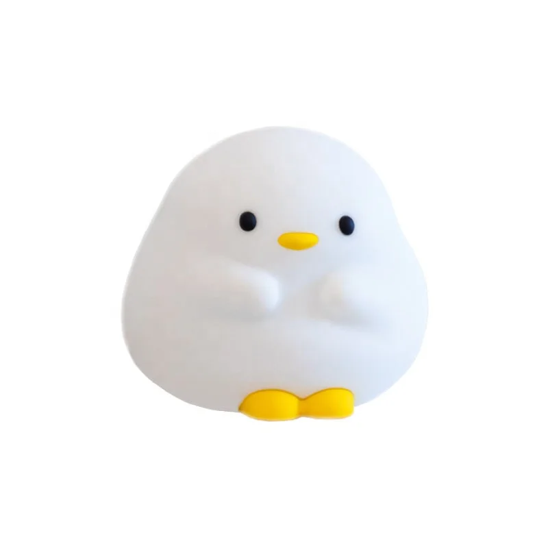 Cute Duck Sleeping Lamp USB Rechargeable Kids Desk Lamp Cartoon Silicone Duck Night Light for Kids Room