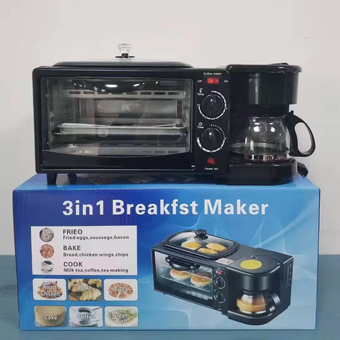 3-in-1 multi-function breakfast machine Custard tart Toaster Toaster Mini Oven Coffee maker