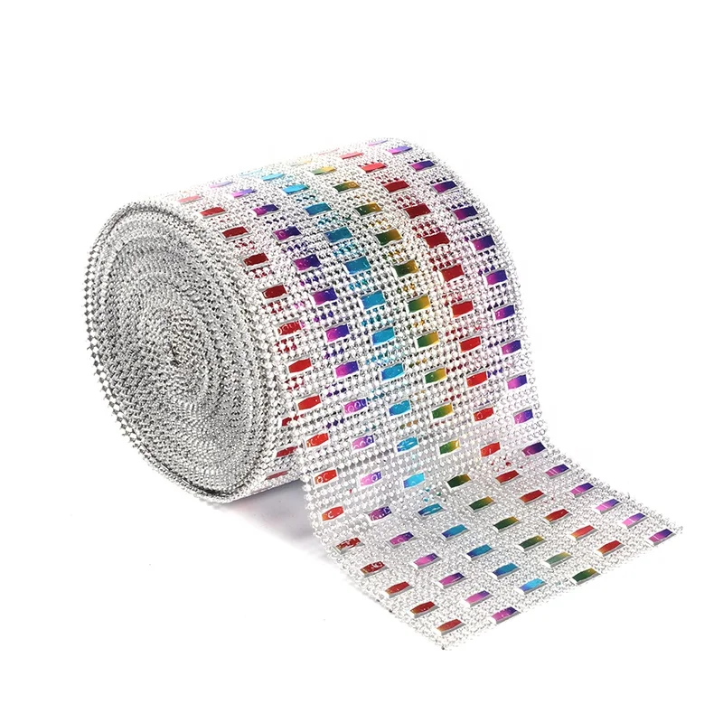 Gold and Silver bendable plastic 24 Rows 10 yards/roll mesh trmming rolls for wedding decor