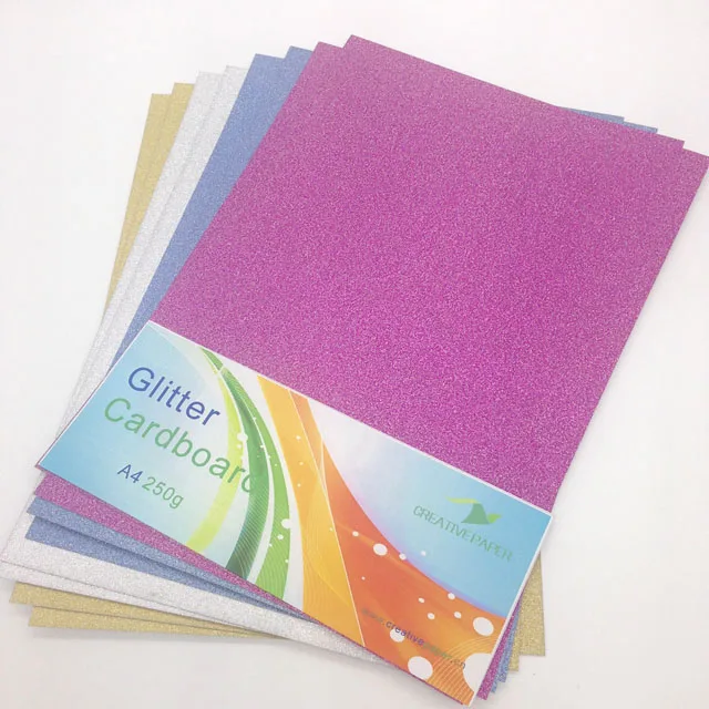 
8pcs 250g A4 Glitter Card for scrapbooking and handcraft 