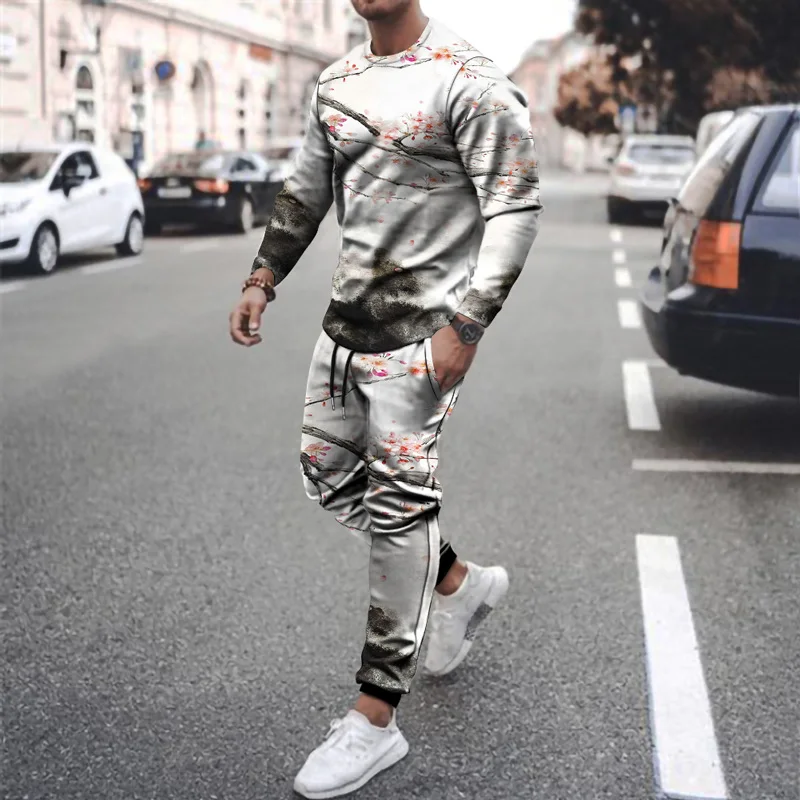 sweater set fashion design jogging suits custom polyester jogging suit streetwear 3D digital printing african print sportswear