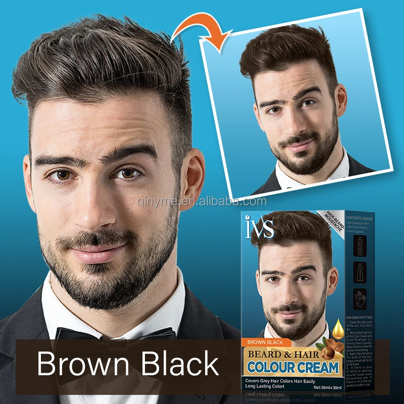 OEM Brown Black Colour For Men Instant IVS Beard Mustache Beard Dye